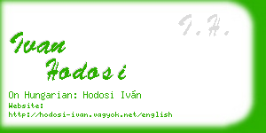 ivan hodosi business card